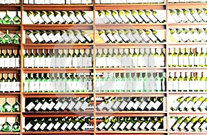 The bottled wine shelf