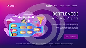 Bottleneck analysis concept landing page.