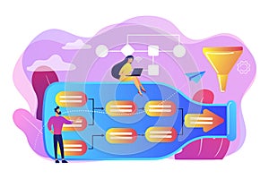 Bottleneck analysis concept vector illustration.