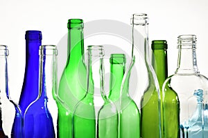 Bottlenecks on white background,