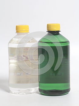 Bottles with acetone photo