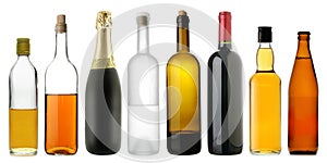 Bottles of alcoholic drinks photo