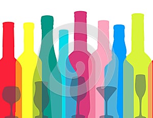 Bottles alcoholic drinks flyer colorful