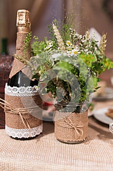 Bottles of champagne wedding