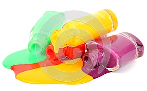 Bottles of colorful nail polish photo