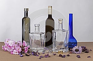 Bottles and decoration