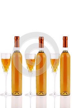 Bottles di passito wine with chalices
