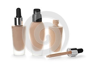 Bottles of different skin foundations