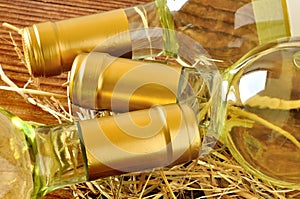 Bottles of fine italian white wine