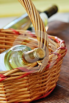 Bottles of fine italian white wine