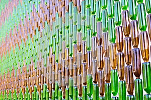 bottles of glass wall background