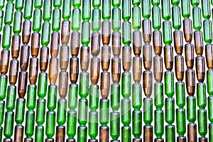 bottles of glass wall background