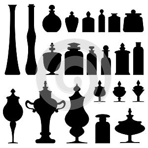 Bottles, jars, and urns from apothecary or herbali