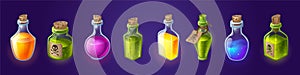 Bottles with magic potions and poisons