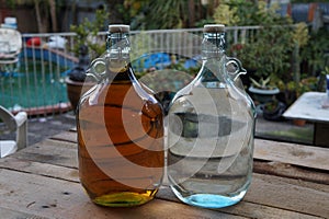 Bottles of moonshine photo