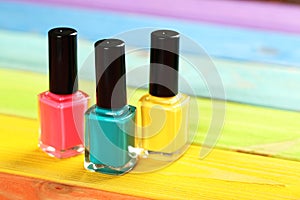 Bottles of nail polish