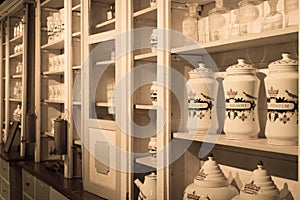 Bottles in an old pharmacy