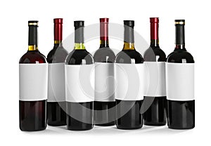 Bottles with red wine