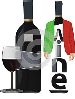 Bottles of red wine Italian alcoholic beverage photo