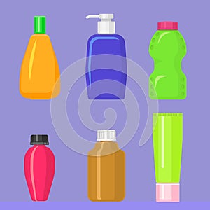 Bottles vector household chemicals supplies and cleaning housework plastic detergent liquid domestic fluid bottle