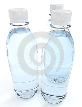 Bottles of water isolated