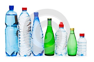 Bottles of water isolated