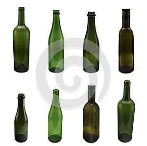 Bottles on white