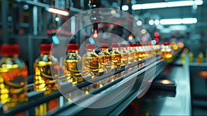 The bottling assembly line.AI generated image photo