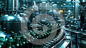 The bottling conveyor system.AI generated image photo