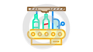 bottling factory conveyor color icon animation