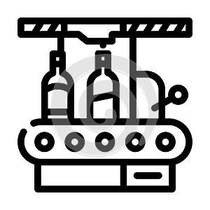 bottling factory conveyor line icon vector illustration