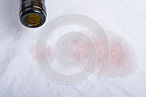 Bottling wine from a bottle on the table