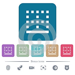 Bottom border flat icons on color rounded square backgrounds photo