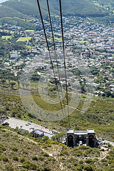 Bottom cableway building on Table Mountain seen from cable car