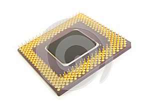 Bottom of a computer processor chip