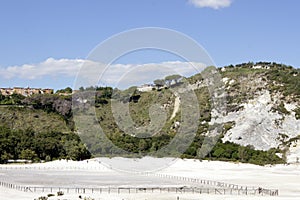 The crater of the Solfatara volcano in the Phlegraean Fields in Italy photo