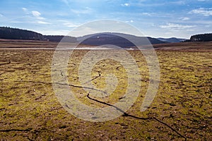 The bottom of the empty Studen dam.