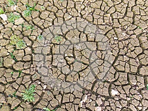 Desertification of a water reservoir in Europe photo