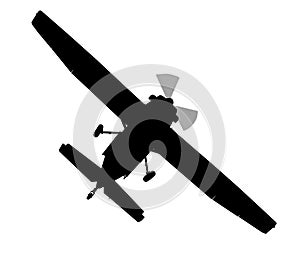 Bottom profile silhouette of X328 Atlas Angel Turbine skydiving