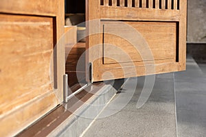 Bottom running bifold system is installed on the floor