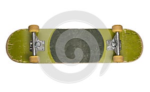 Bottom of Skateboard on White Background