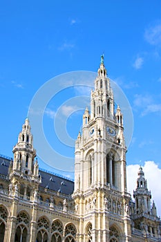 Baroque architecture, moldings, glazed windows and towers. Cathedral photo