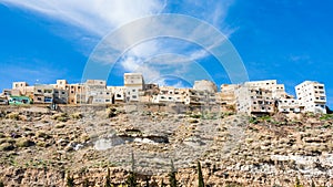 Bottom view of Al-Karak town in Jordan