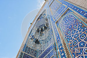 Bottom view of the arch with oriental patterns in Amir Temur Mausoleum Gur-i Amir ÃÂ¡omplex photo