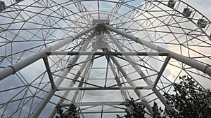bottom view of the Ferris wheel structure in Rostov-on-Don