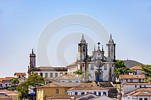 Bottom view of the historic center of Ouro Preto city