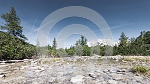 Bottom view from mountain lake