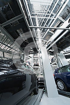 Bottom view in multi-story automated car parking system