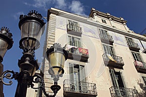 Bottom view of old, historical, traditional building