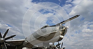 Bottom View Of Propeller Blades On A Wing And Aircraft Canopy Of Rare Bomber